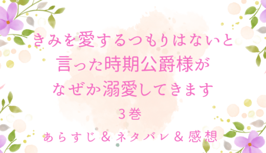 「『きみを愛する気はない』と言った次期公爵様がなぜか溺愛してきます」3巻（11〜15話）