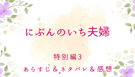 「にぶんのいち夫婦（特別編3）」のあらすじ〜ネタバレ・感想・考察