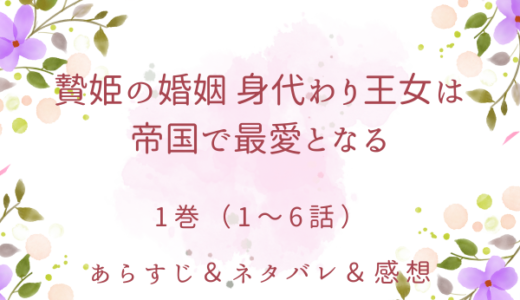 「贄姫の婚姻 身代わり王女は帝国で最愛となる」1巻（1〜6話）