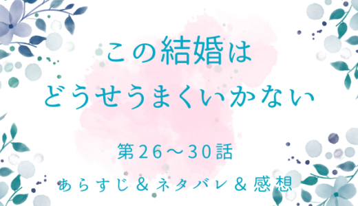 「この結婚はどうせうまくいかない（完全版）」26〜30話